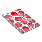 Wasserfarbene Erdbeeren Muster. Notizblock (Rechte Seite)