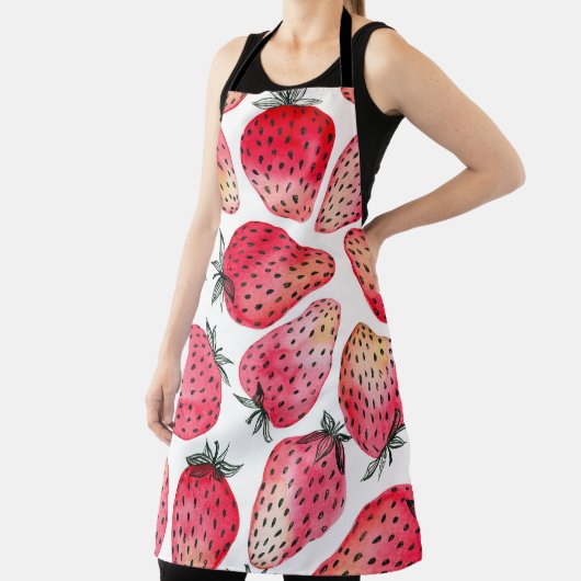 Wasserfarbene Erdbeeren Muster. Schürze (InSitu)