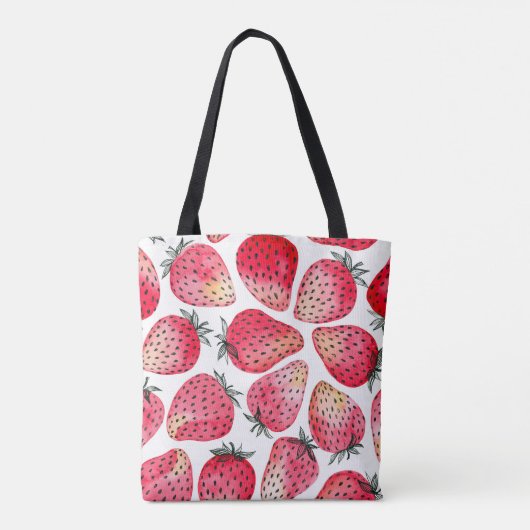Wasserfarbene Erdbeeren Muster. Tasche (Rückseite)