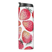 Wasserfarbene Erdbeeren Muster. Thermosbecher (Nach rechts gedreht)