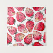 Wasserfarbene Erdbeeren Muster. Wandteppich (Vorderseite (Horizontal))