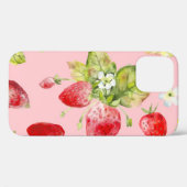 Wasserfarbene Erdbeeren, nahtlos, fruchtig. Case-Mate iPhone Hülle (Rückseite (Horizontal))