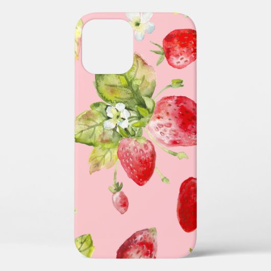Wasserfarbene Erdbeeren, nahtlos, fruchtig. Case-Mate iPhone Hülle (Rückseite)