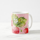 Wasserfarbene Erdbeeren, nahtlos, fruchtig. Kaffeetasse (VorderseiteRechts)