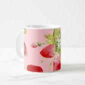 Wasserfarbene Erdbeeren, nahtlos, fruchtig. Kaffeetasse (Vorderseite Links)