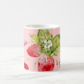 Wasserfarbene Erdbeeren, nahtlos, fruchtig. Kaffeetasse (Mittel)
