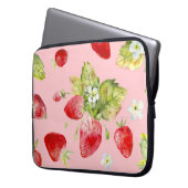 Wasserfarbene Erdbeeren, nahtlos, fruchtig. Laptopschutzhülle (Vorderseite Links)