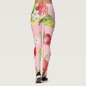 Wasserfarbene Erdbeeren, nahtlos, fruchtig. Leggings (Rückseite)