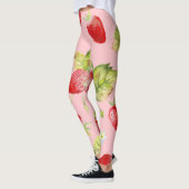 Wasserfarbene Erdbeeren, nahtlos, fruchtig. Leggings (Links)