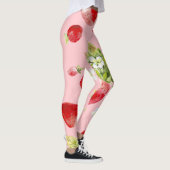 Wasserfarbene Erdbeeren, nahtlos, fruchtig. Leggings (Rechts)
