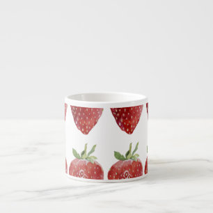 Wasserfarbene Erdbeeren: nahtloses Muster Espressotasse