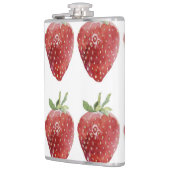 Wasserfarbene Erdbeeren: nahtloses Muster Flachmann (Links)
