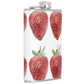 Wasserfarbene Erdbeeren: nahtloses Muster Flachmann (Rechts)