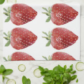 Wasserfarbene Erdbeeren: nahtloses Muster Geschirrtuch (Gefaltet)