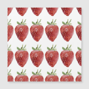 Wasserfarbene Erdbeeren: nahtloses Muster Magnetkarte