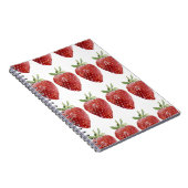 Wasserfarbene Erdbeeren: nahtloses Muster Notizblock (Rechte Seite)
