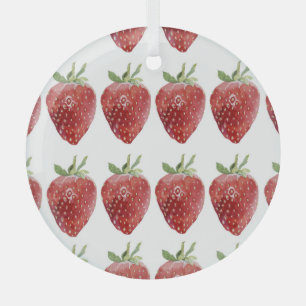 Wasserfarbene Erdbeeren: nahtloses Muster Ornament Aus Glas