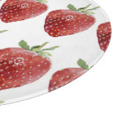 Wasserfarbene Erdbeeren: nahtloses Muster Schneidebrett (Ecke)