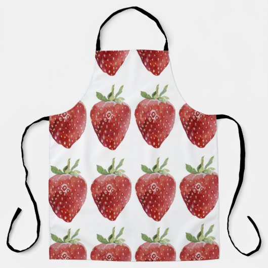 Wasserfarbene Erdbeeren: nahtloses Muster Schürze (Vorderseite)