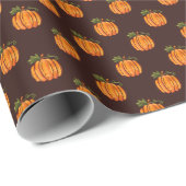Wasserfarbene Erntedank Pumpkins auf Brown Geschenkpapier (Rolleneckpunkt)