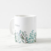 Wasserfarbene Eukalyptus-Grünpflanzen-Kaffeetasse Kaffeetasse (Vorderseite Links)