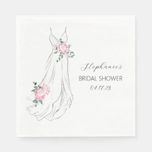 Wasserfarbene Eukalyptus-Pfingstrosen-Kleid Brause Serviette
