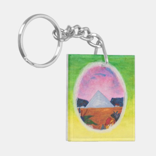 Wasserfarbene Fantasy Dimensions Pyramide Dream We Schlüsselanhänger (Vorderseite links)