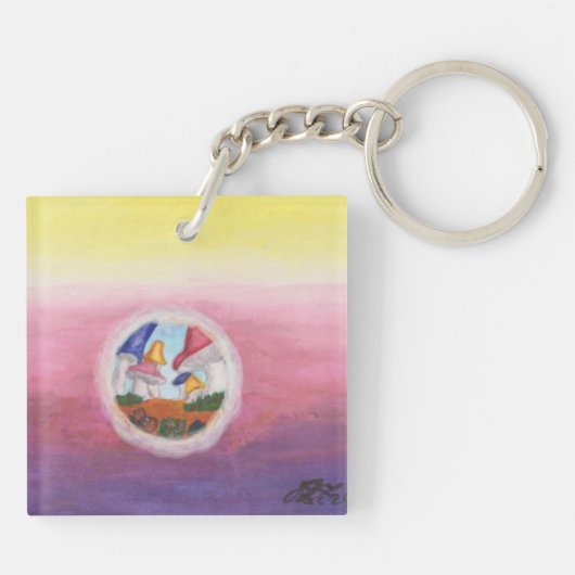 Wasserfarbene Fantasy Dimensions Pyramide Dream We Schlüsselanhänger (Rückseite)