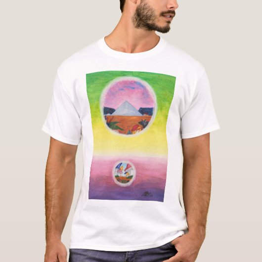 Wasserfarbene Fantasy Dimensions Pyramide Dream We T-Shirt (Vorderseite)