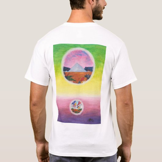 Wasserfarbene Fantasy Dimensions Pyramide Dream We T-Shirt (Rückseite)