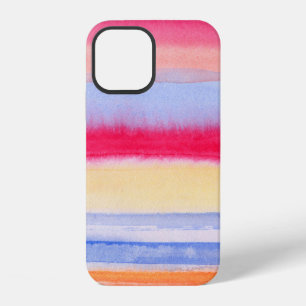 Wasserfarbene farbenfrohe Streifen.streifen, wasse iPhone 12 Hülle