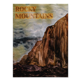 Wasserfarbene Felsgebirge Malerei Fotodruck