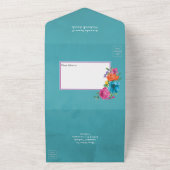 Wasserfarbene Fiesta Hochzeit in einer Invita All In One Einladung (Außenbereich)