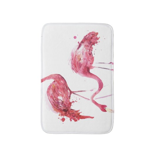 Wasserfarbene Flamingos, elegantes Design. Badematte (Vorderseite Vertikal)