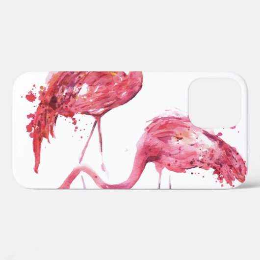 Wasserfarbene Flamingos, elegantes Design. Case-Mate iPhone Hülle (Rückseite (Horizontal))