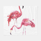 Wasserfarbene Flamingos, elegantes Design. Fleecedecke (Vorderseite (Horizontal))