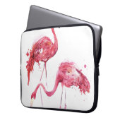Wasserfarbene Flamingos, elegantes Design. Laptopschutzhülle (Vorderseite Links)