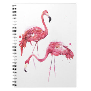 Wasserfarbene Flamingos, elegantes Design. Notizblock