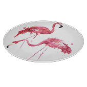 Wasserfarbene Flamingos, elegantes Design. Schneidebrett (Ecke)