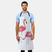 Wasserfarbene Flamingos, elegantes Design. Schürze (Getragen)