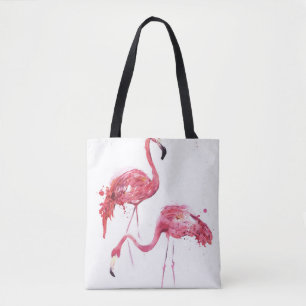 Wasserfarbene Flamingos, elegantes Design. Tasche