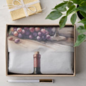 Wasserfarbene Flasche und Trauben Seidenpapier (Geschenk)