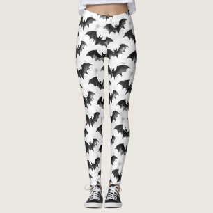 Wasserfarbene Fledermäuse im Flug Halloween-Muster Leggings