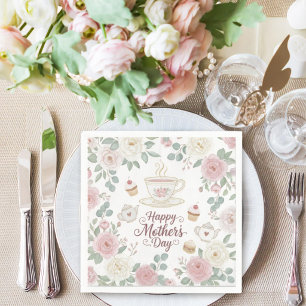 Wasserfarbene Florale Muttertags-Teeparty Serviette