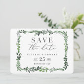wasserfarbene Fotografie Save-the-Date mit Blätter Save The Date (Stehend Vorderseite)
