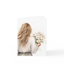 Wasserfarbene Frau mit Daisy