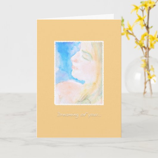 Wasserfarbene Frau Mutter zu Kind Karte (Gelbe Blume)