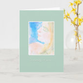 Wasserfarbene Frau Vermisst Karte (Gelbe Blume)