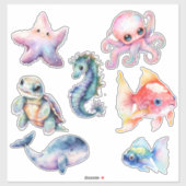 Wasserfarbene Freunde des Wassersports Aufkleber (Blatt)