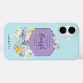 Wasserfarbene Frühlingsblumen Bibel Verse Personal Case-Mate iPhone Hülle (Rückseite (Horizontal))